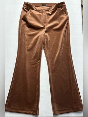 Express Editor High Rise Flare Trouser 14R Brown Corduroy Women’s 31 Inseam